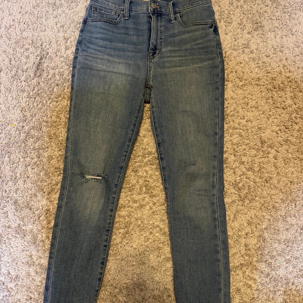 Madewell 11” Roadtripper High Rise Skinny Jeans Women’s 26P Petite Distressed